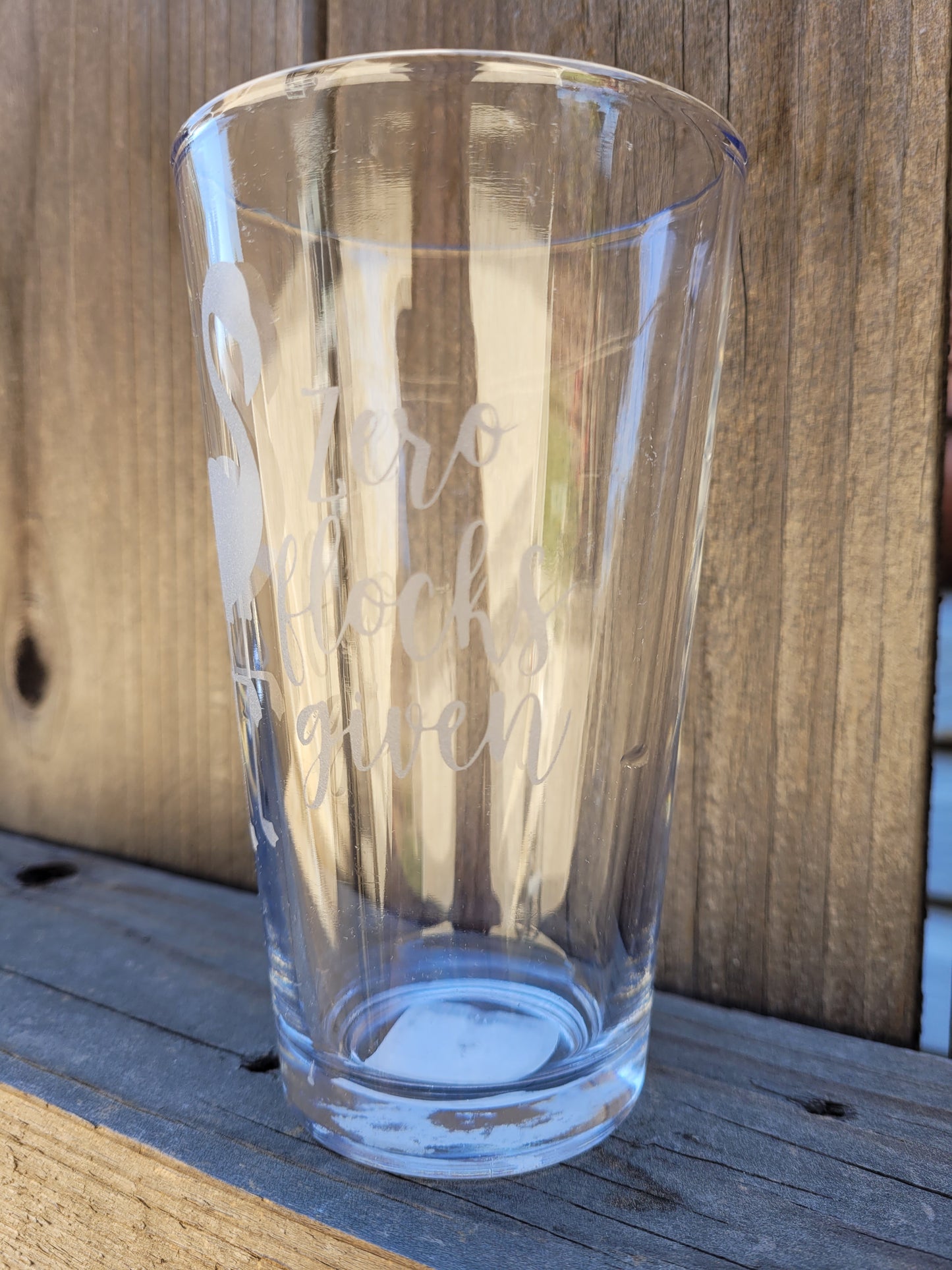 Zero Flocks Given Pint Glass - Made to Order