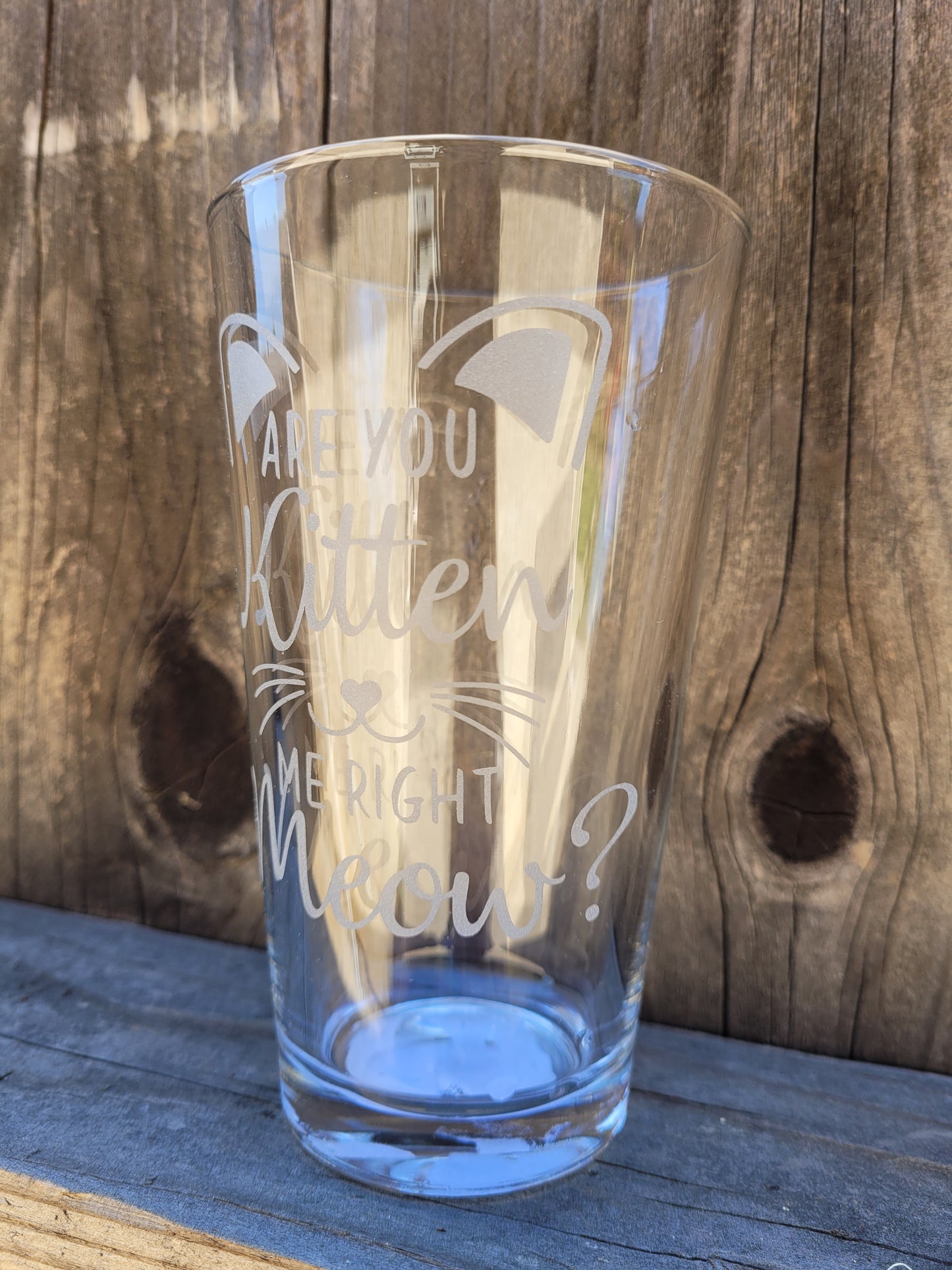Are you Kitten me right meow Pint glass - Made to order