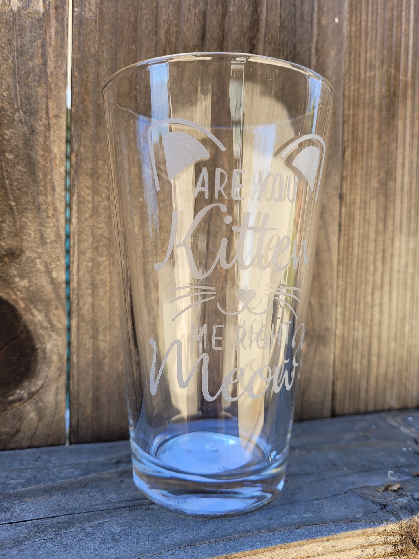 Are you Kitten me right meow Pint glass - Made to order