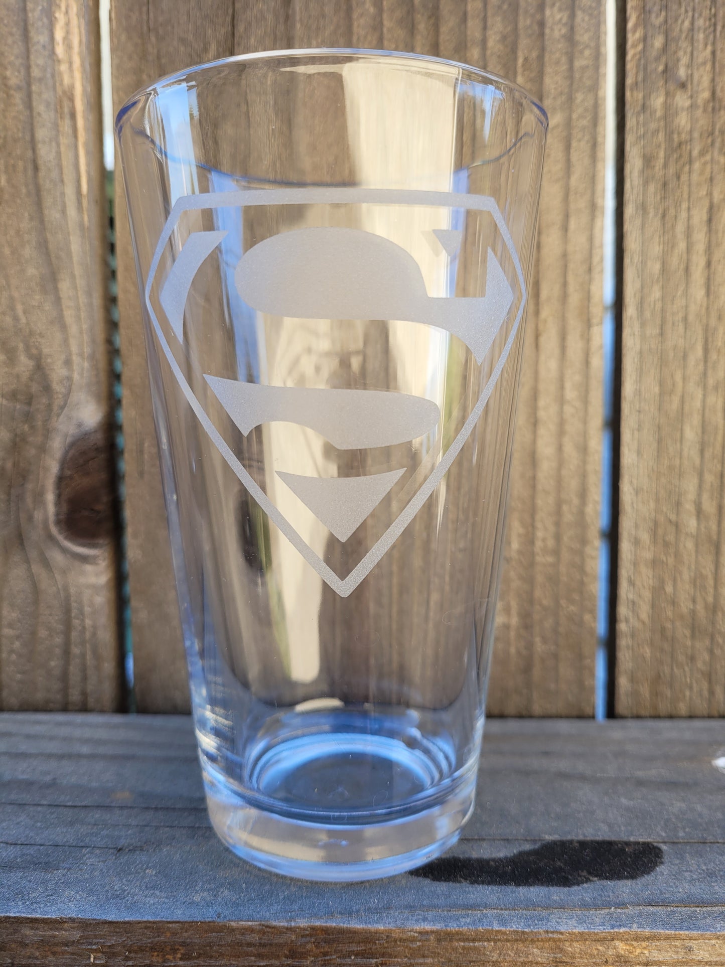 Superman Logo Pint Glass - Made to Order