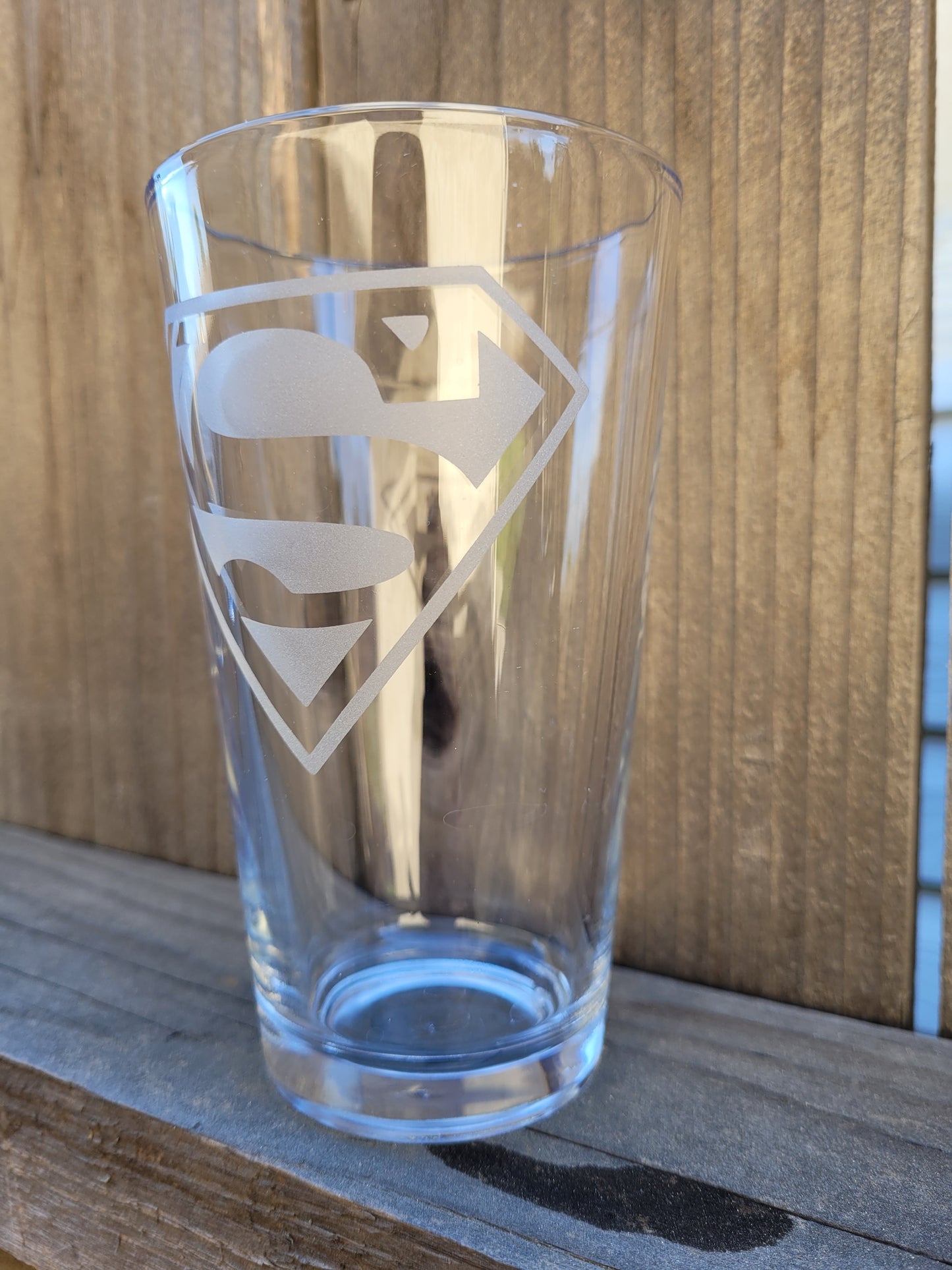 Superman Logo Pint Glass - Made to Order