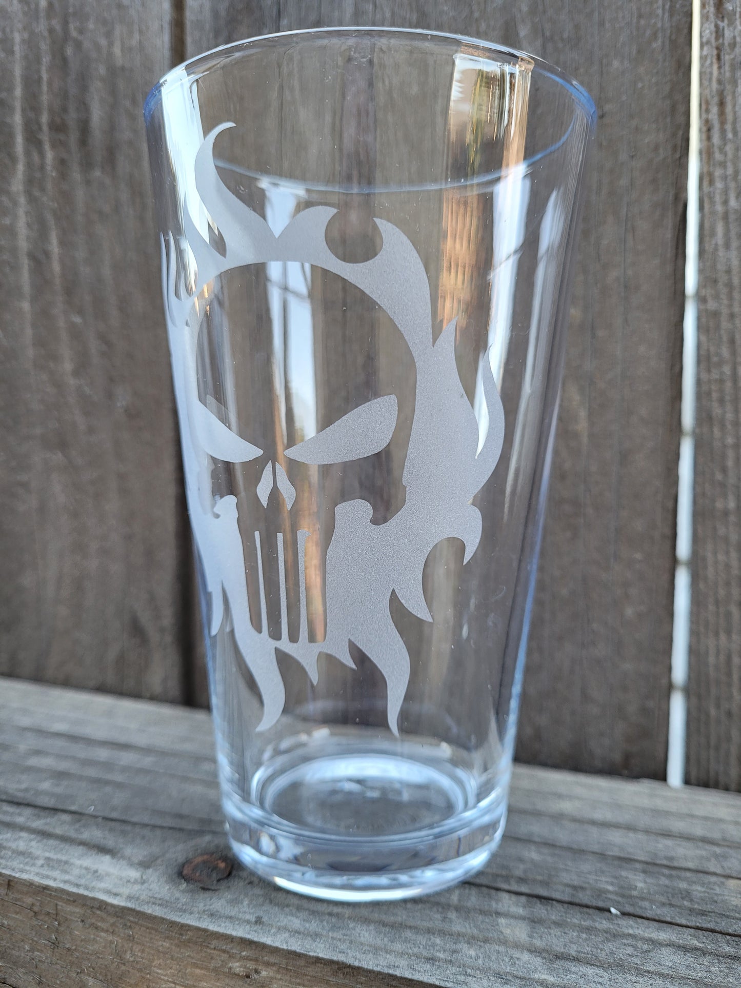 Punisher (Flames) Pint Glass - Made to Order