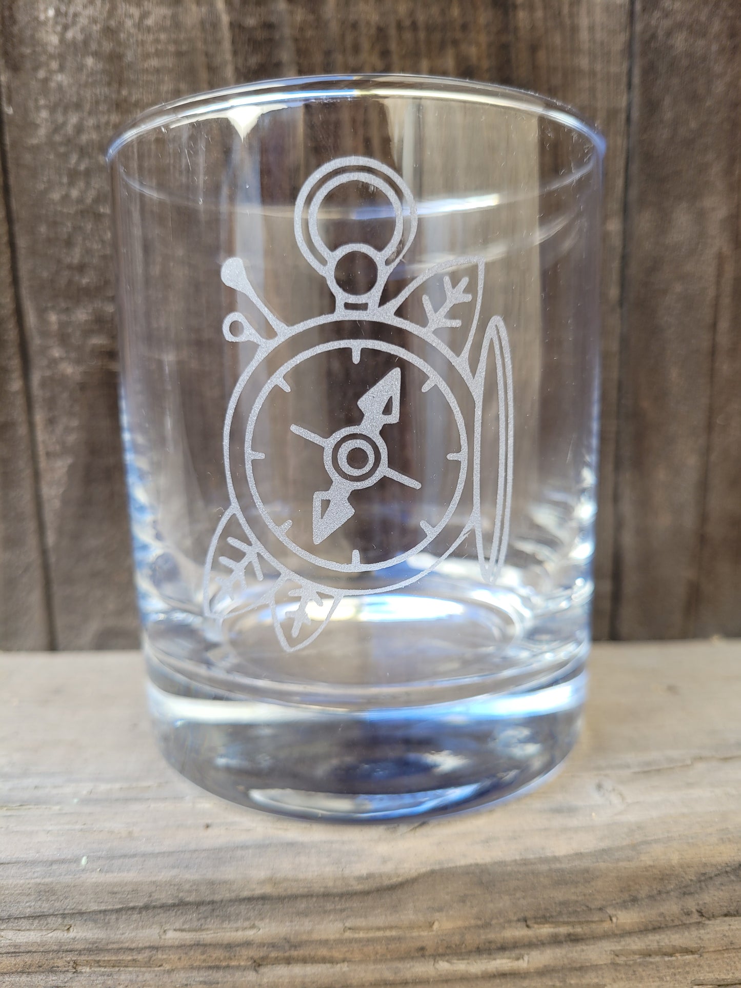 Pocket Watch (American Traditional Style) Rocks Glass - Made to order