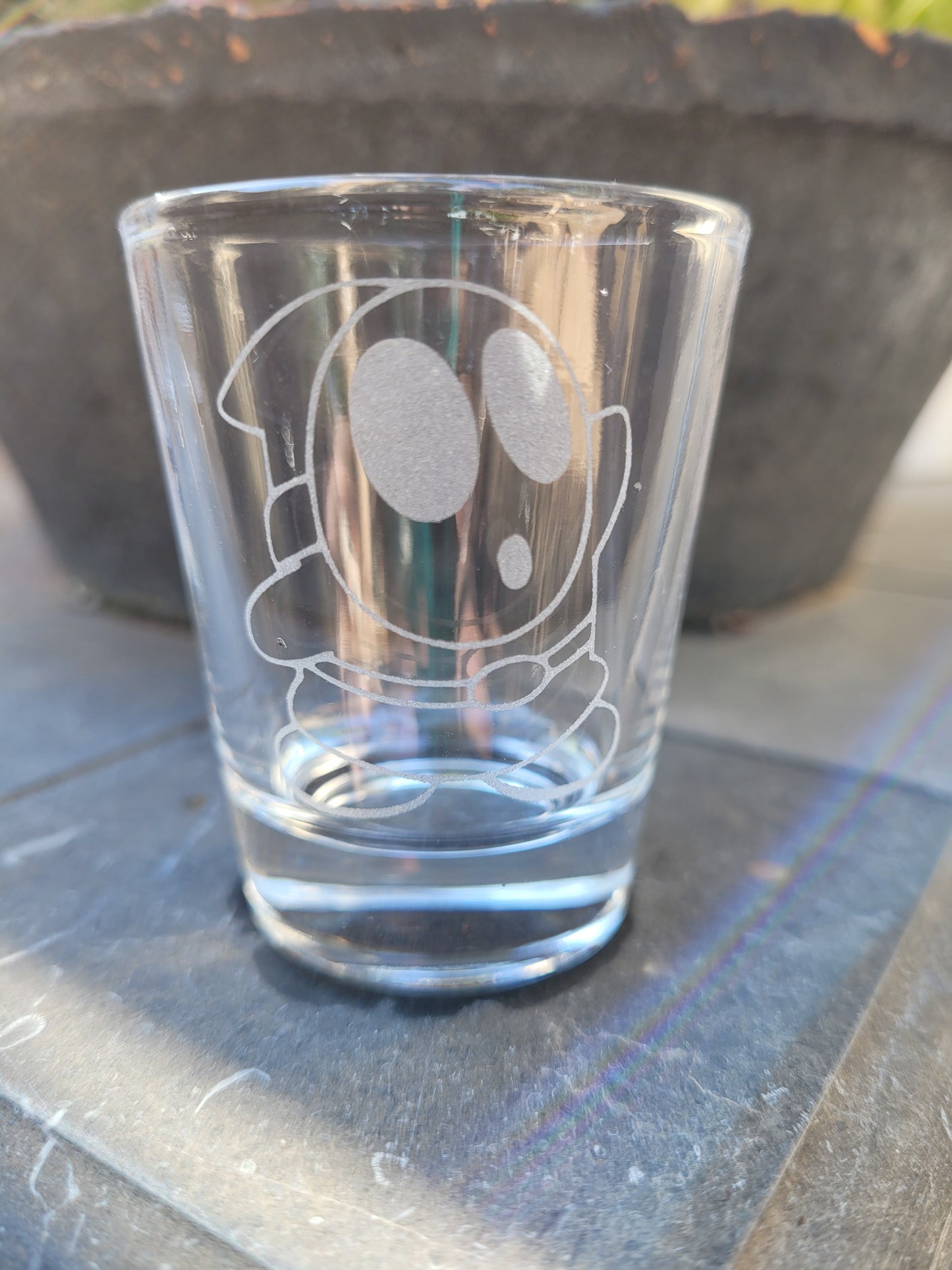 Shy Guy (right) Shot Glass - Made to Order