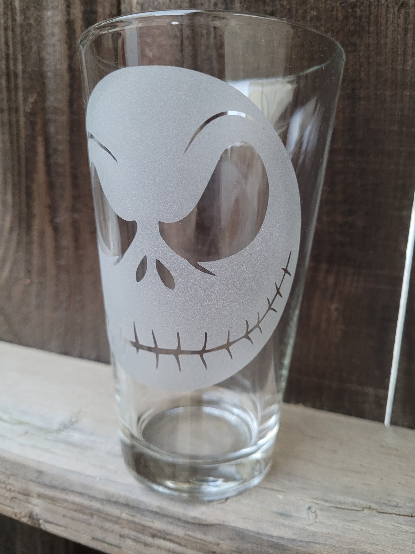 Jack Skellington Face Pint Glass - Made to Order