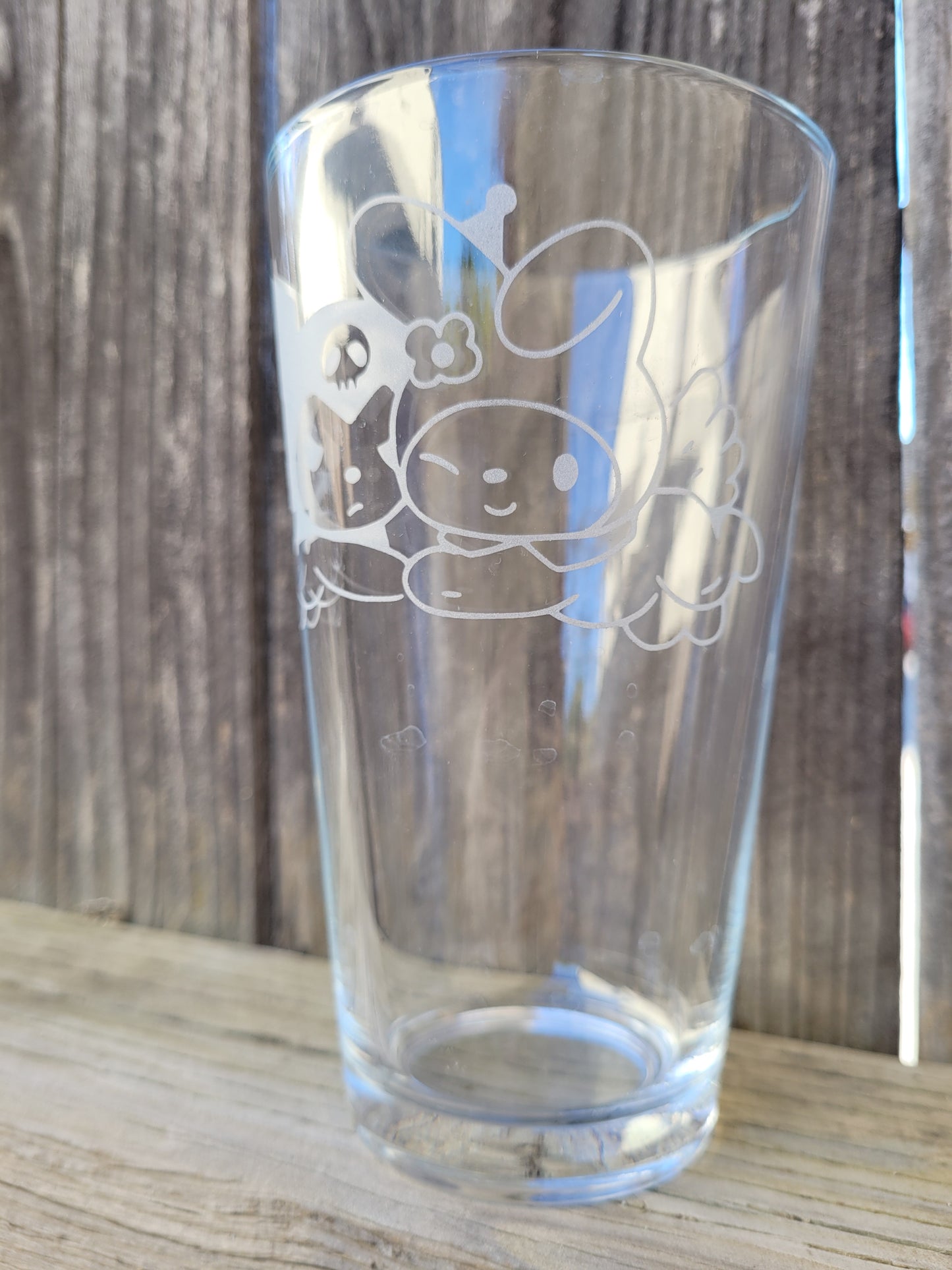 Kuromi and My Melody Pint Glass - Made to Order