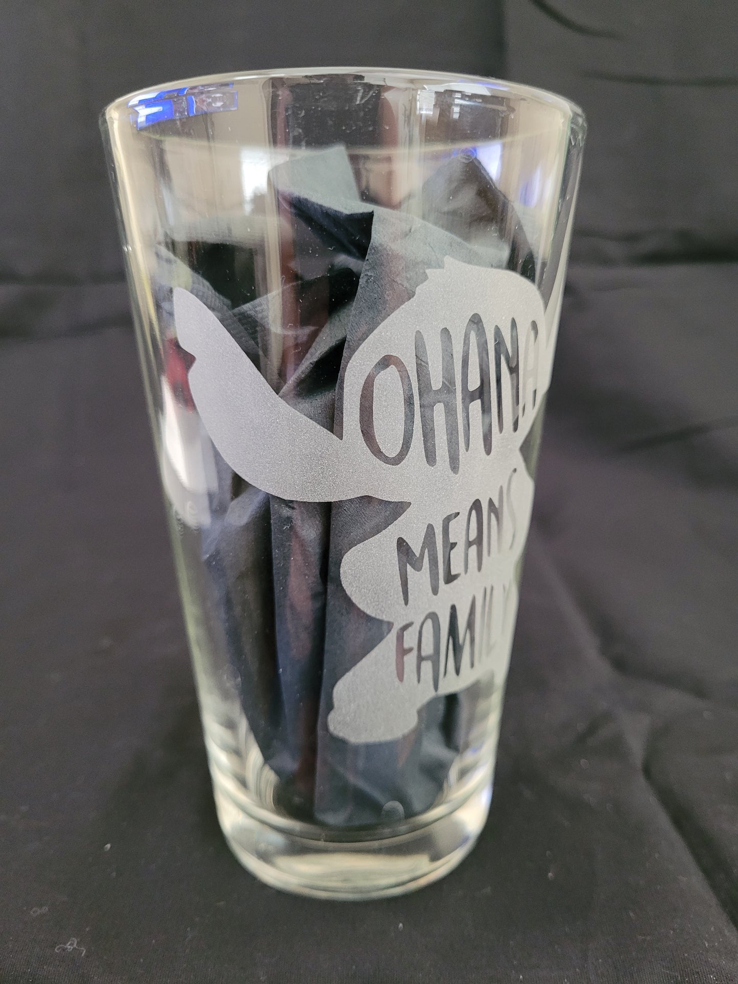 Stitch Ohana means family Pint Glass - Made to Order