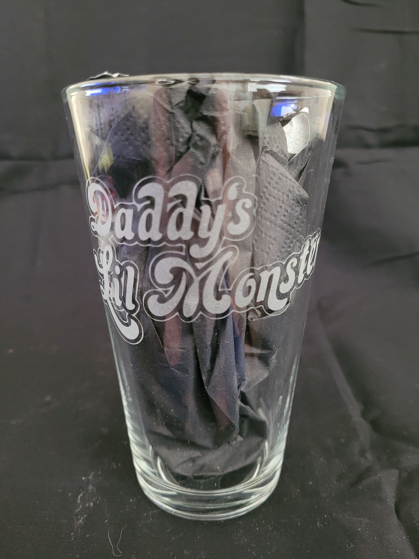 Daddy's lil monster Harley Quinn Pint Glass - Made to Order