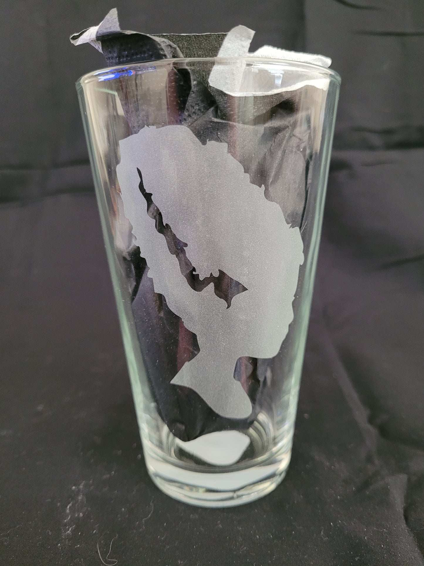 The Bride of Frankenstein (silhoutte) Pint Glass - Made to Order