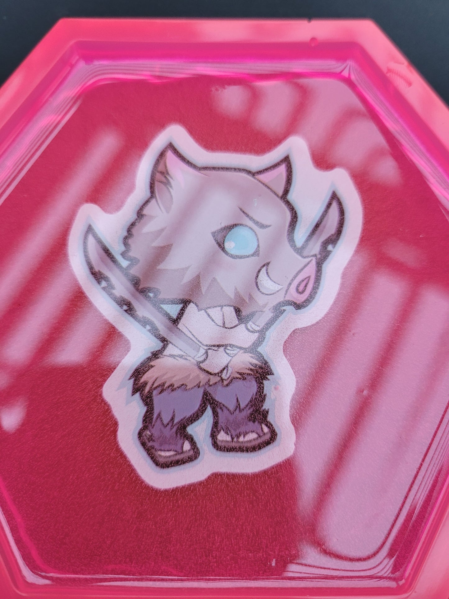Inosuke Demon slayer hexagon resin coaster
