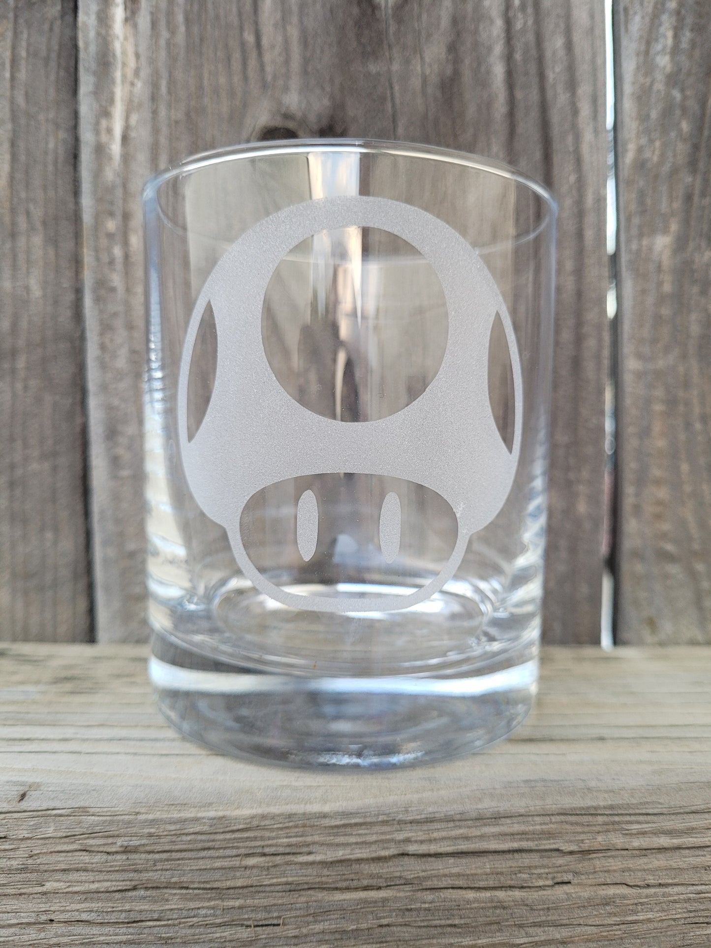 Mushroom (Mario) Rocks Glass - Made to Order