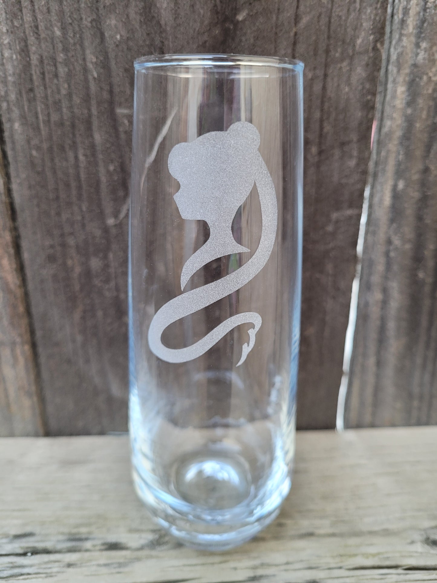 Sailor Moon Silhouette Stemless Champagne Glass- Made to Order