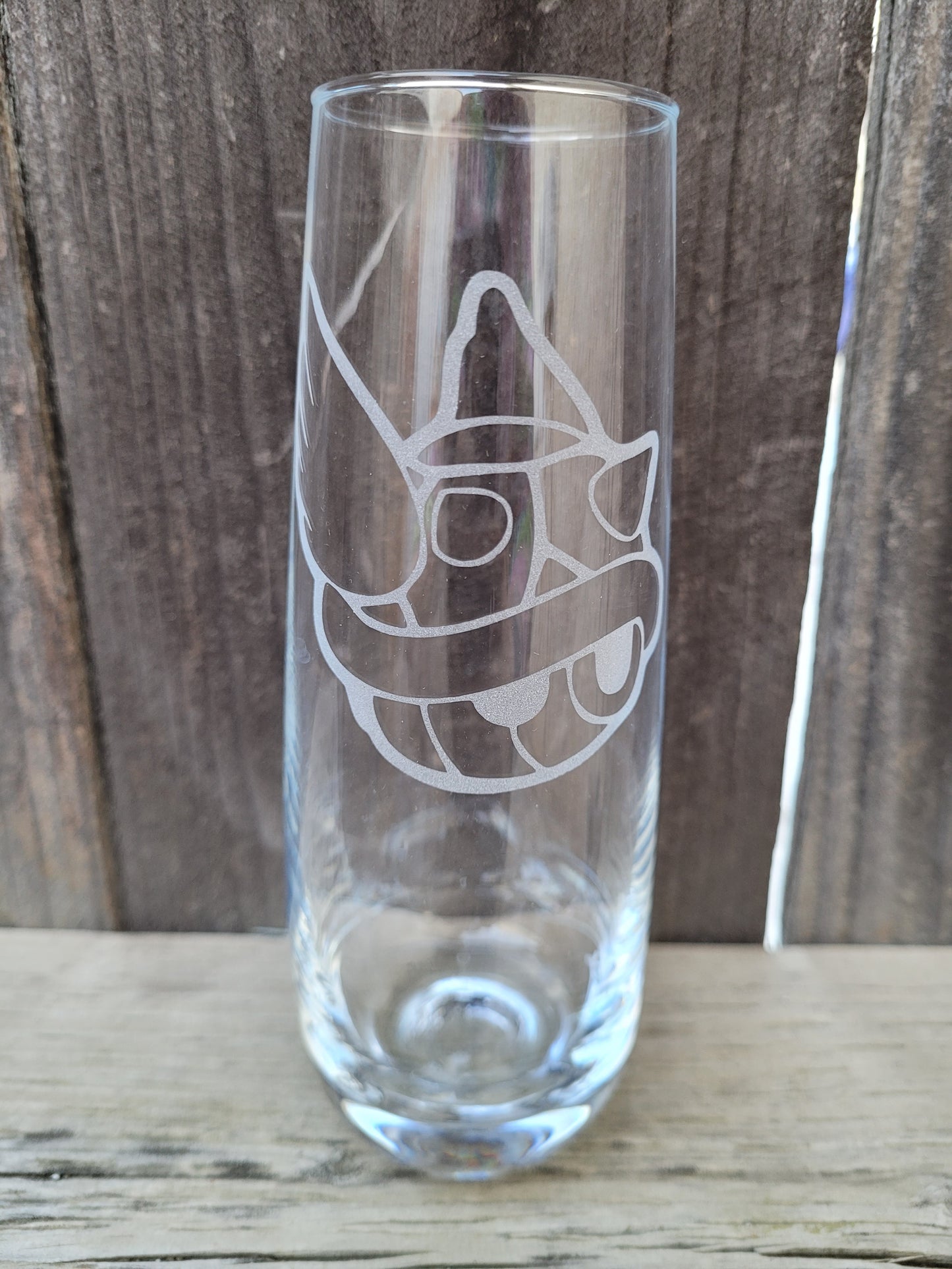 Blue Shell (Mario) Stemless Champagne Glass- Made to Order