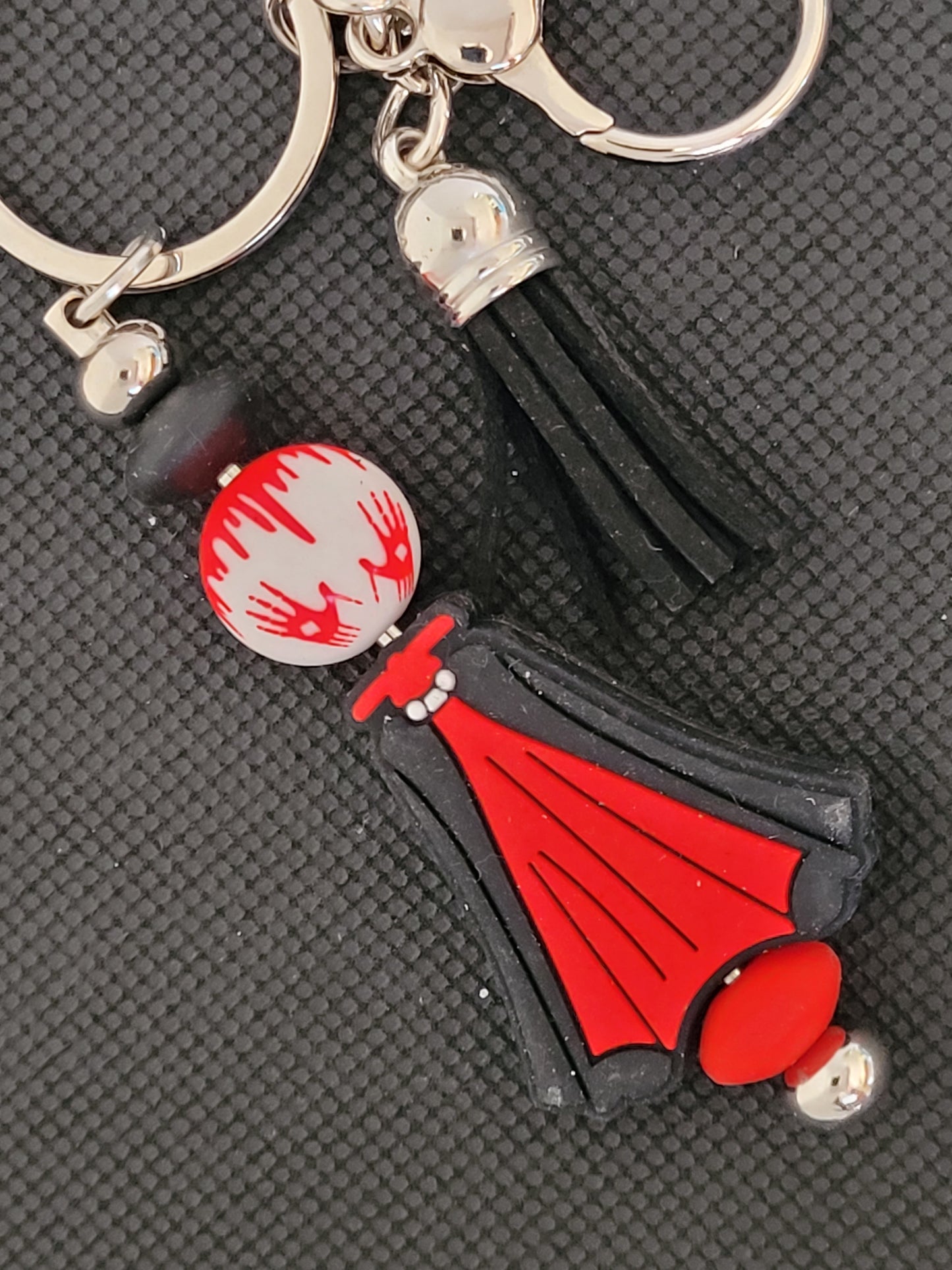 Vampire cape with hand prints beaded keychain