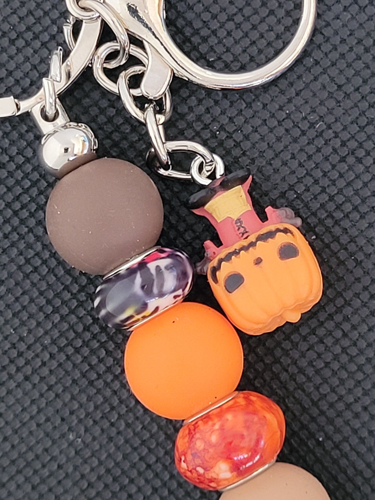 Pumpkin King bitty pop beaded keychain