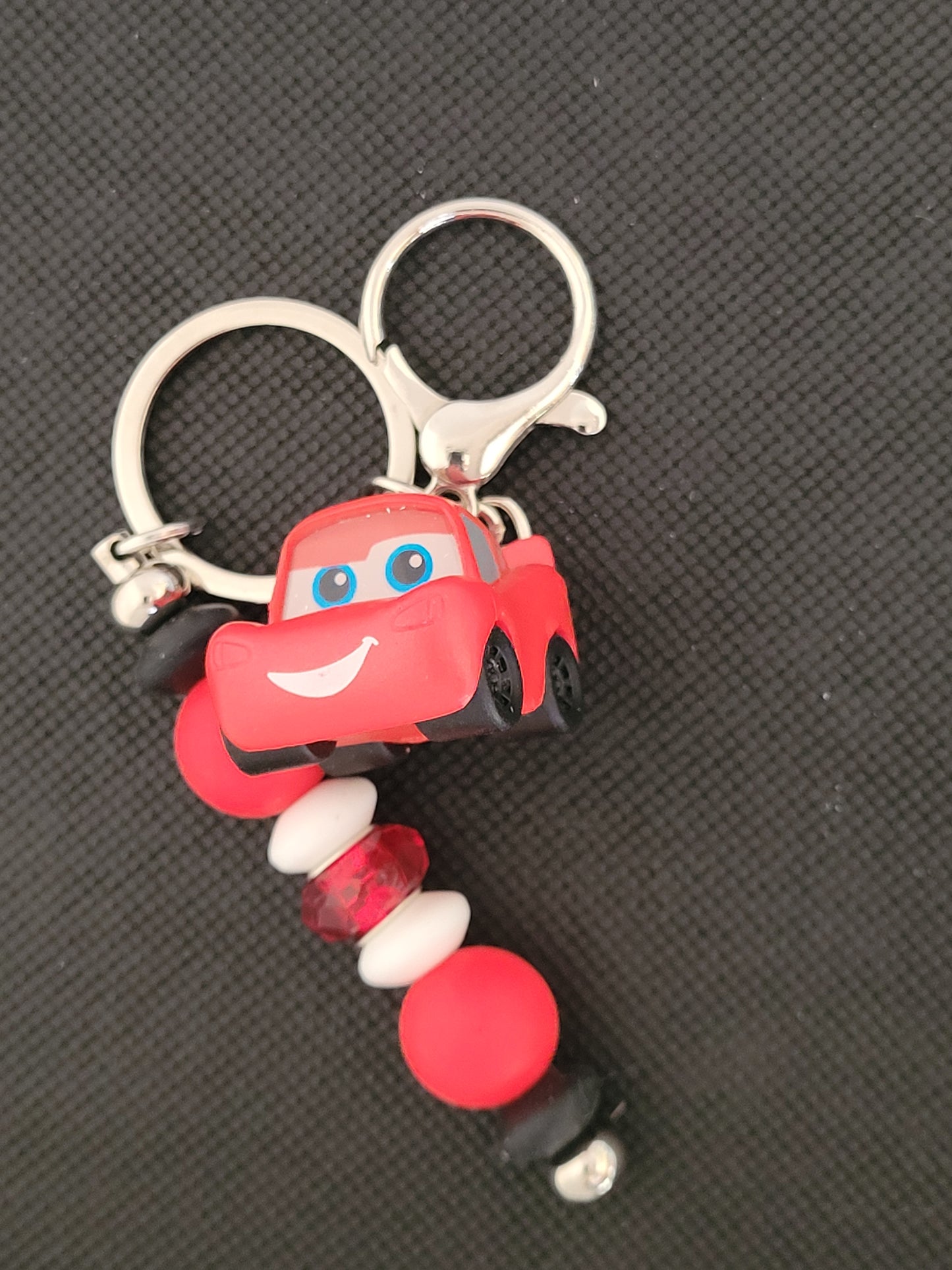 Doorables Lightning McQueen beaded keychain