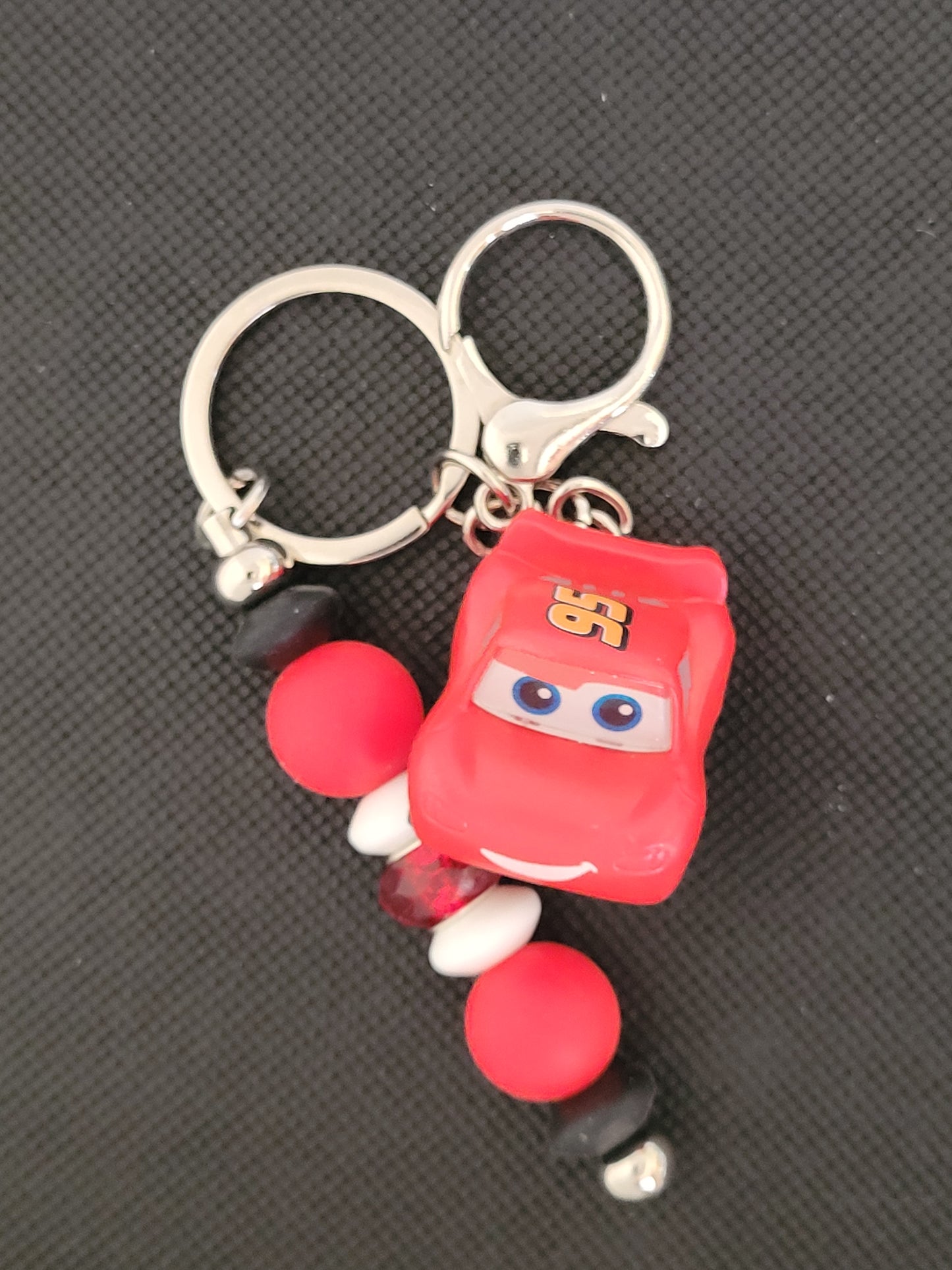 Doorables Lightning McQueen beaded keychain