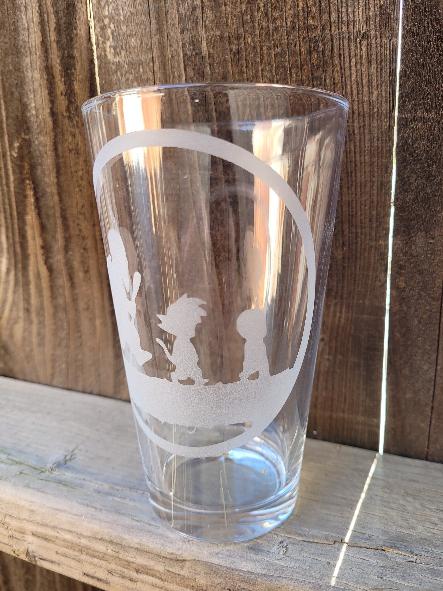 Dragon Ball walking silhouettes Pint Glass - Made to Order