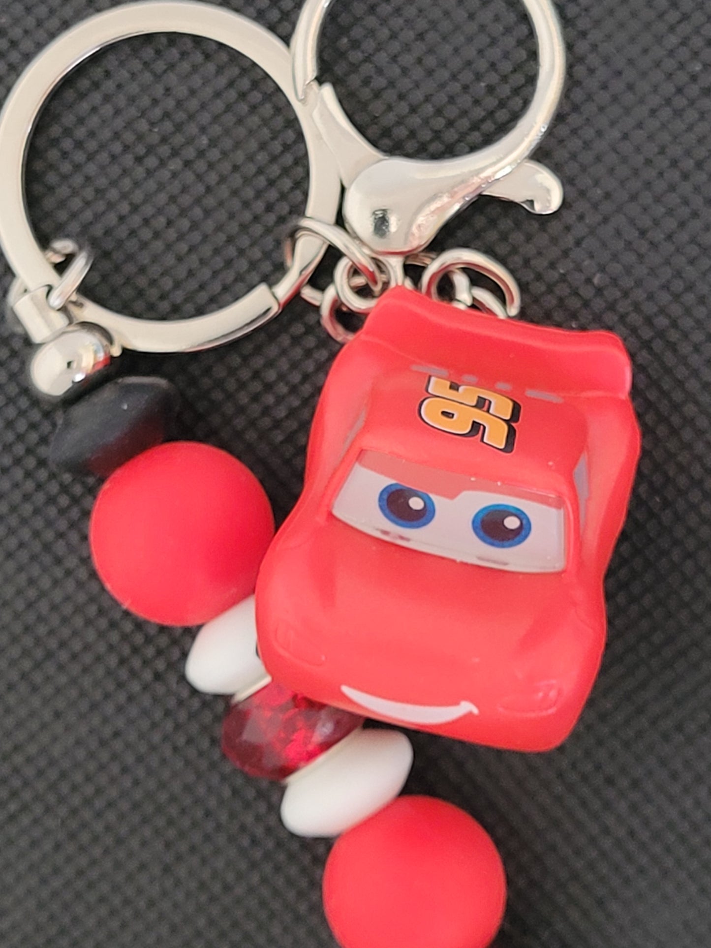 Doorables Lightning McQueen beaded keychain