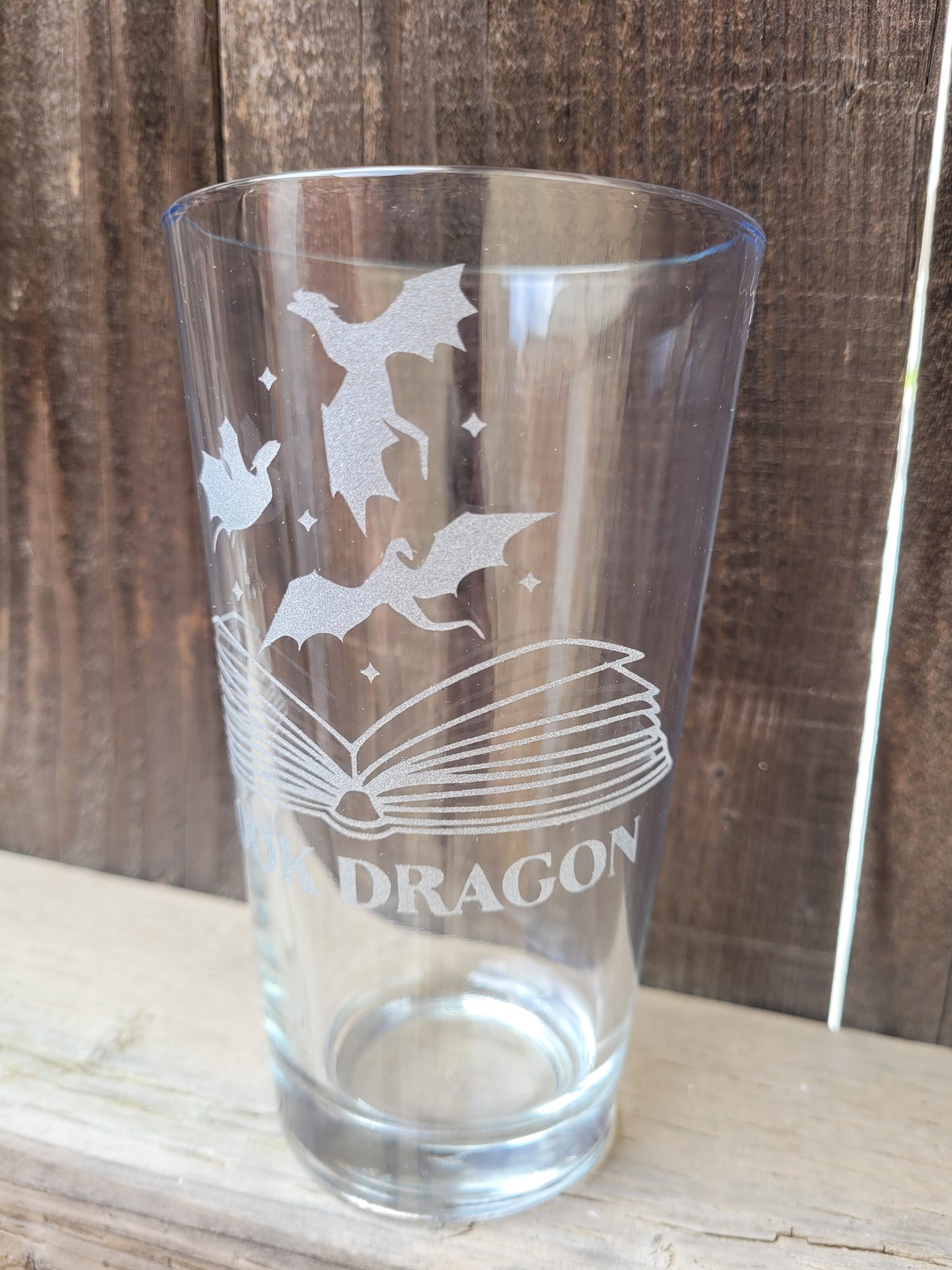 Book Dragon Pint Glass - Made to Order