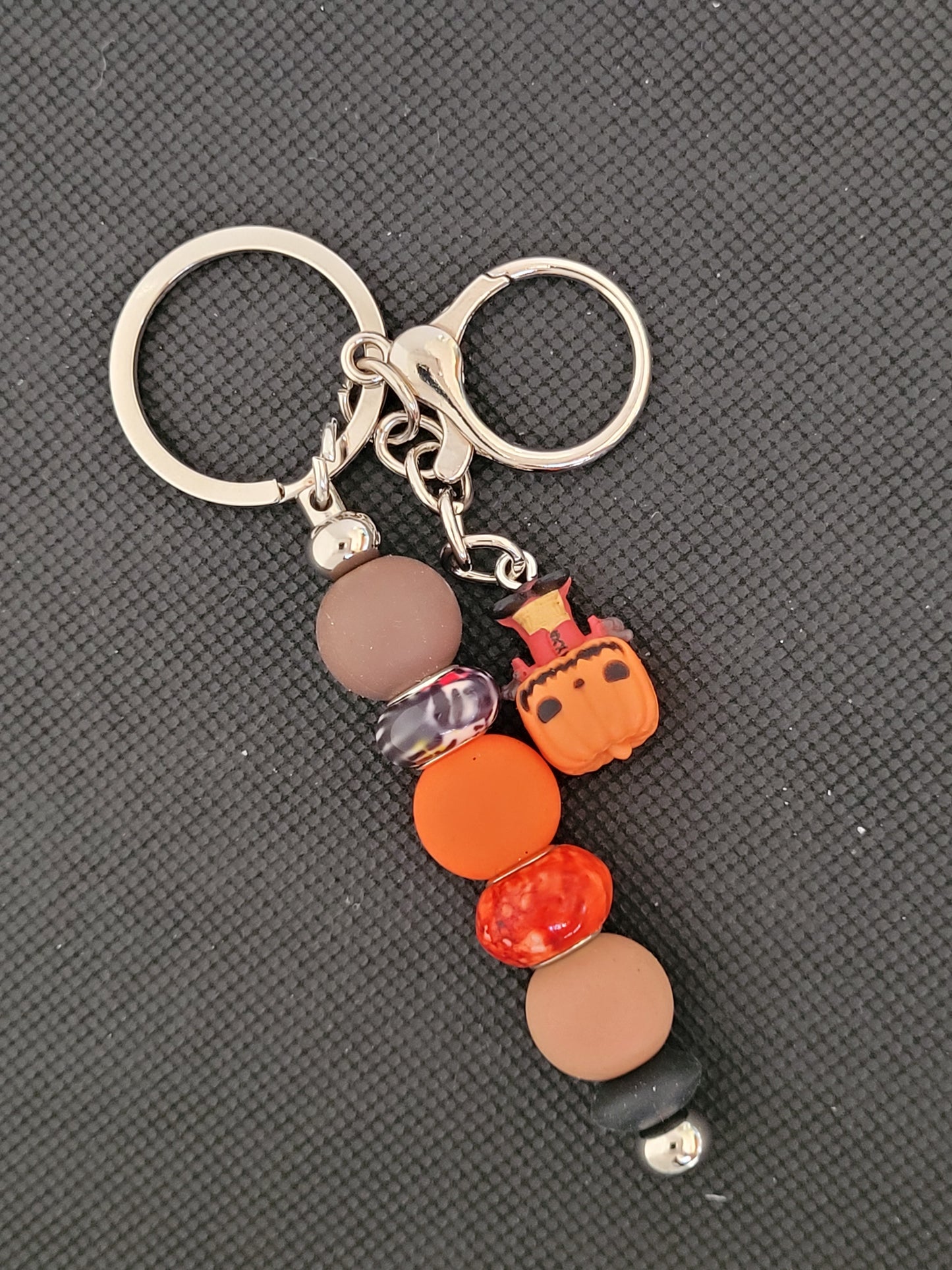 Pumpkin King bitty pop beaded keychain