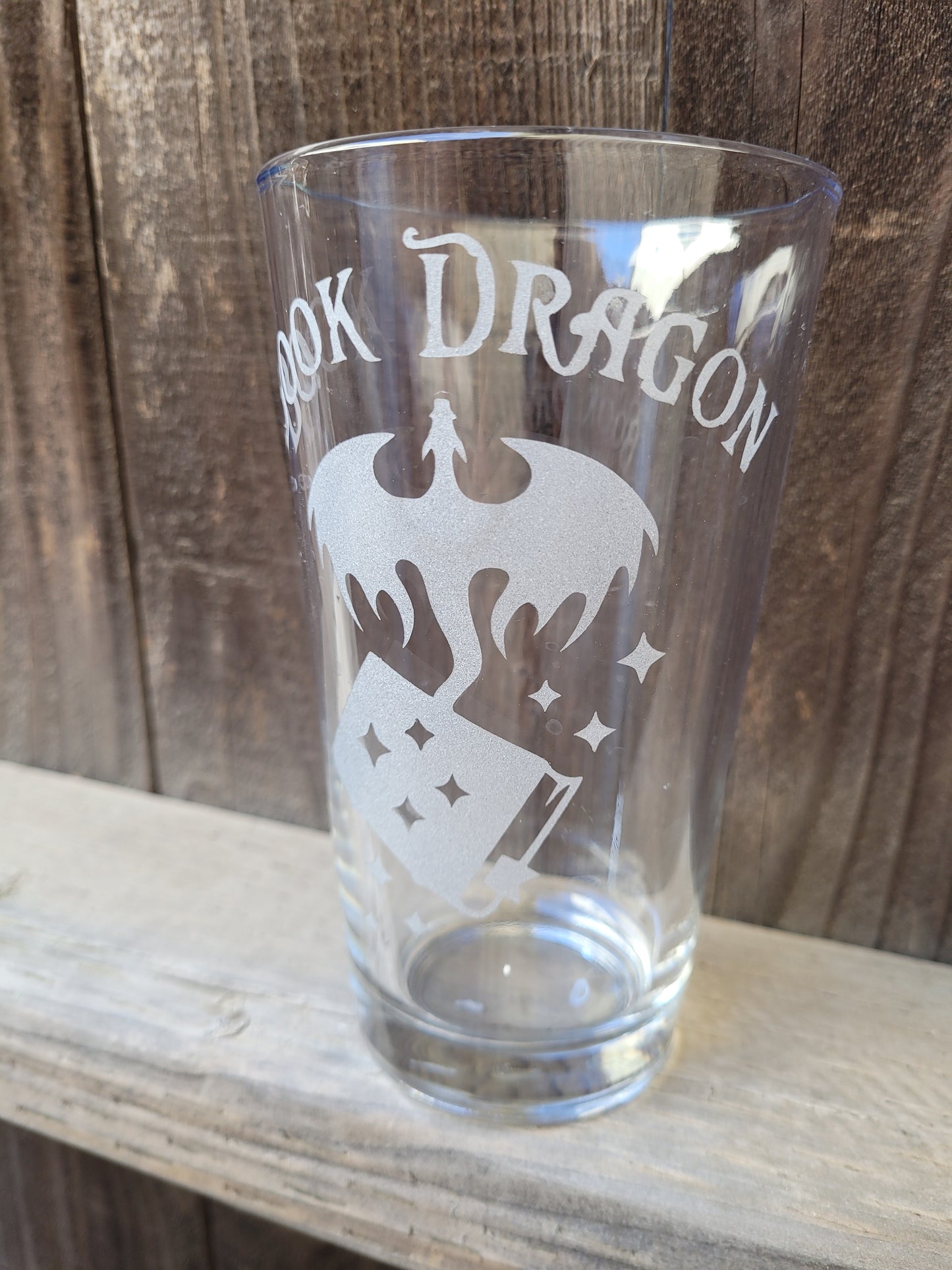 Book Dragon Pint Glass - Made to Order