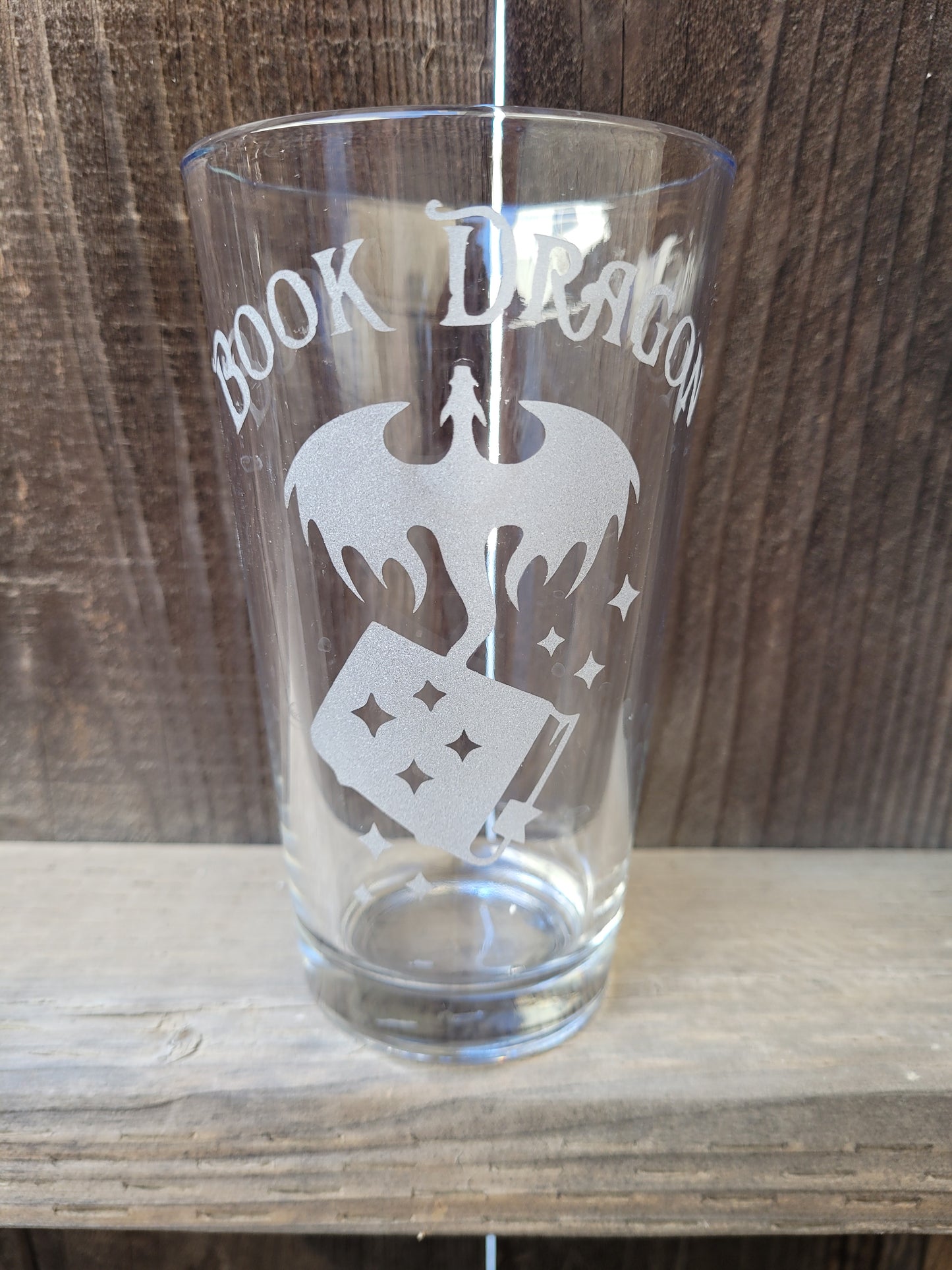 Book Dragon Pint Glass - Made to Order