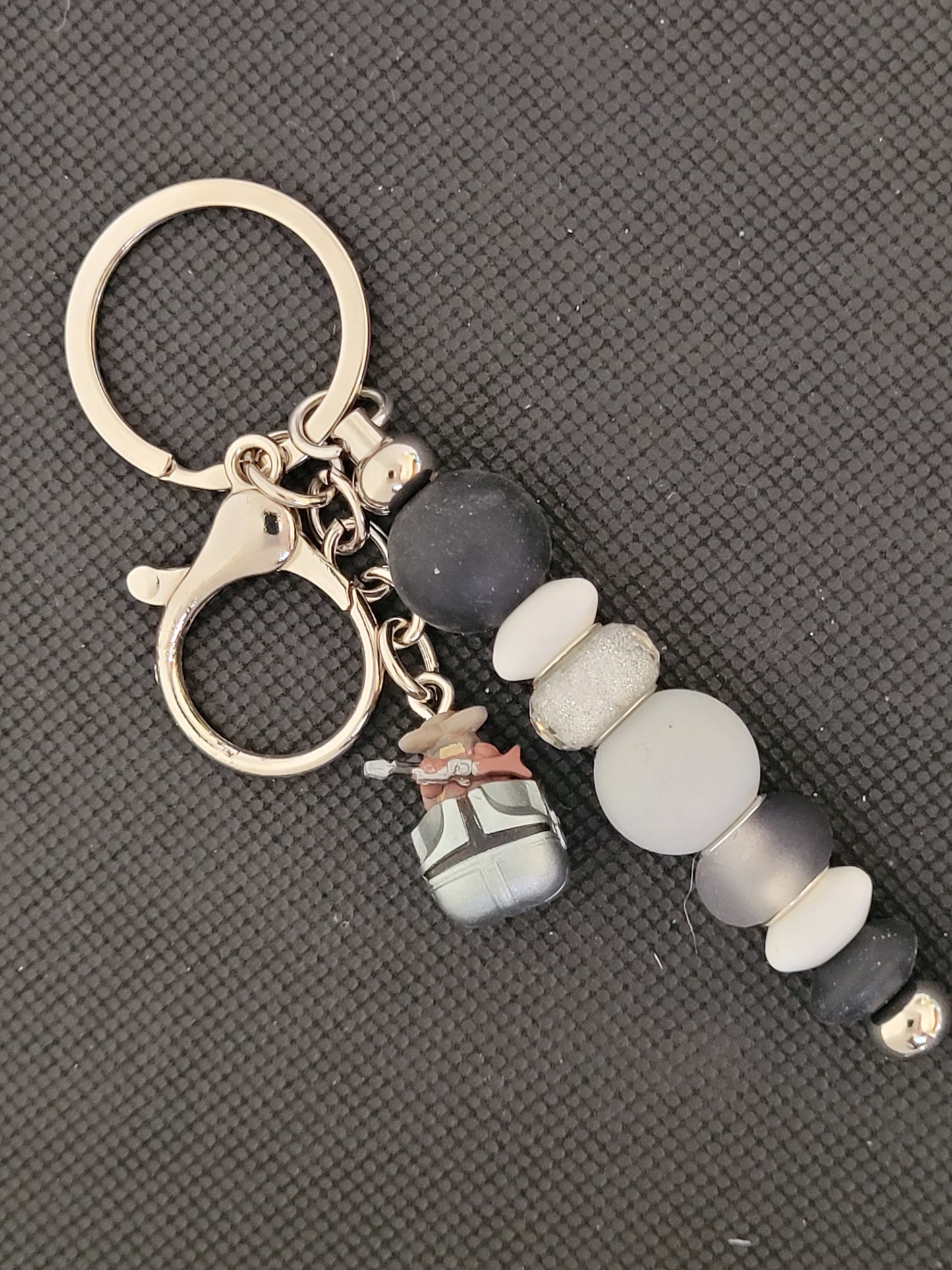 The Mandalorian bitty pop beaded keychain