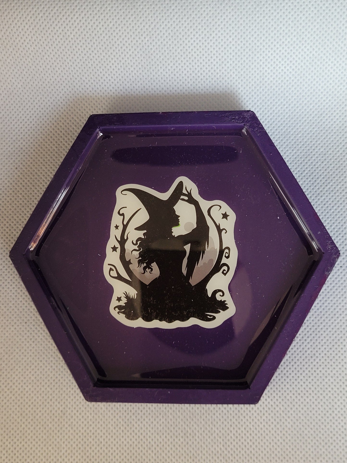 Wicked witch hexagon resin coaster