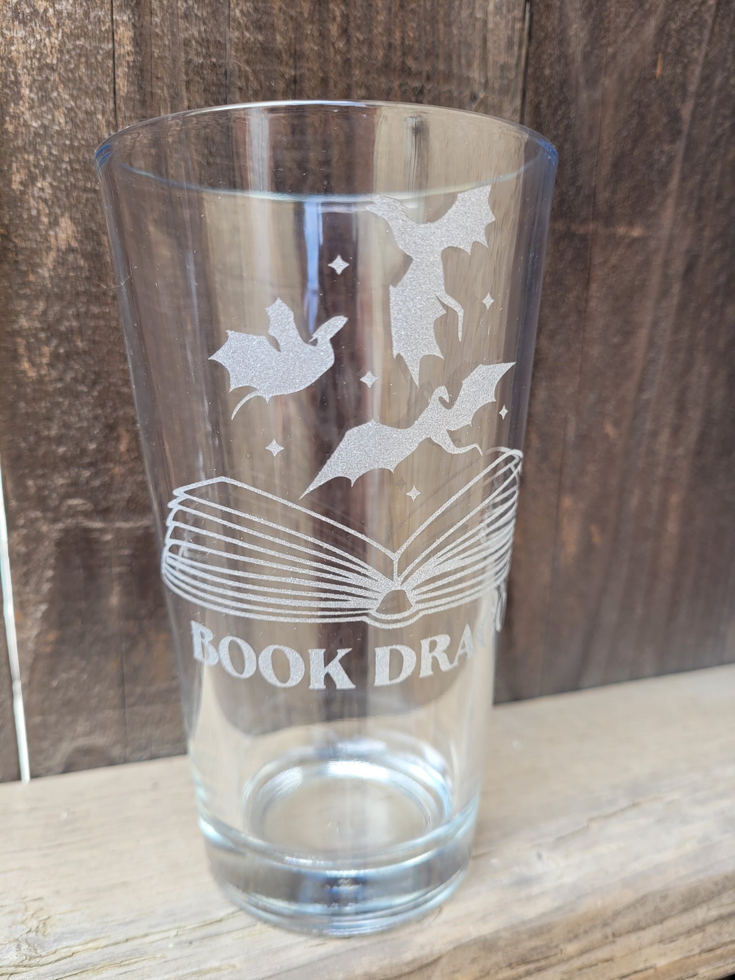 Book Dragon Pint Glass - Made to Order
