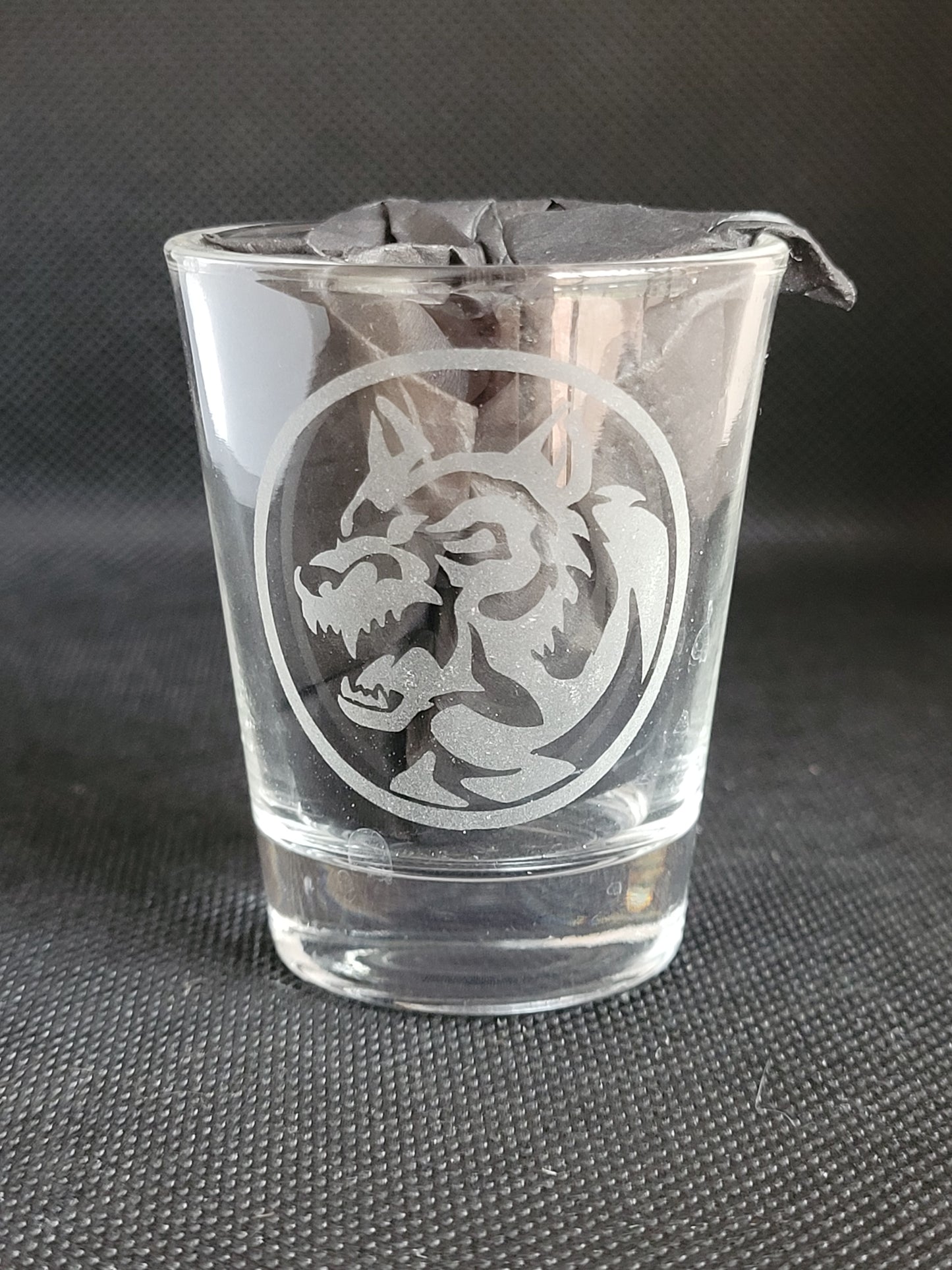 Power Rangers wolf power coin 1.5 oz Shot Glass - Made to Order