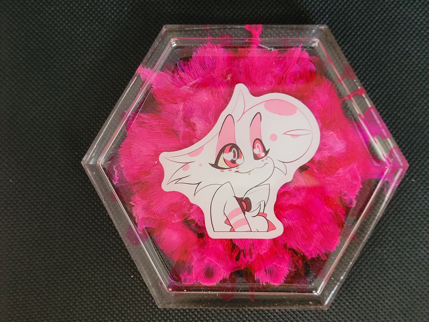 Angel Dust hexagon resin coaster