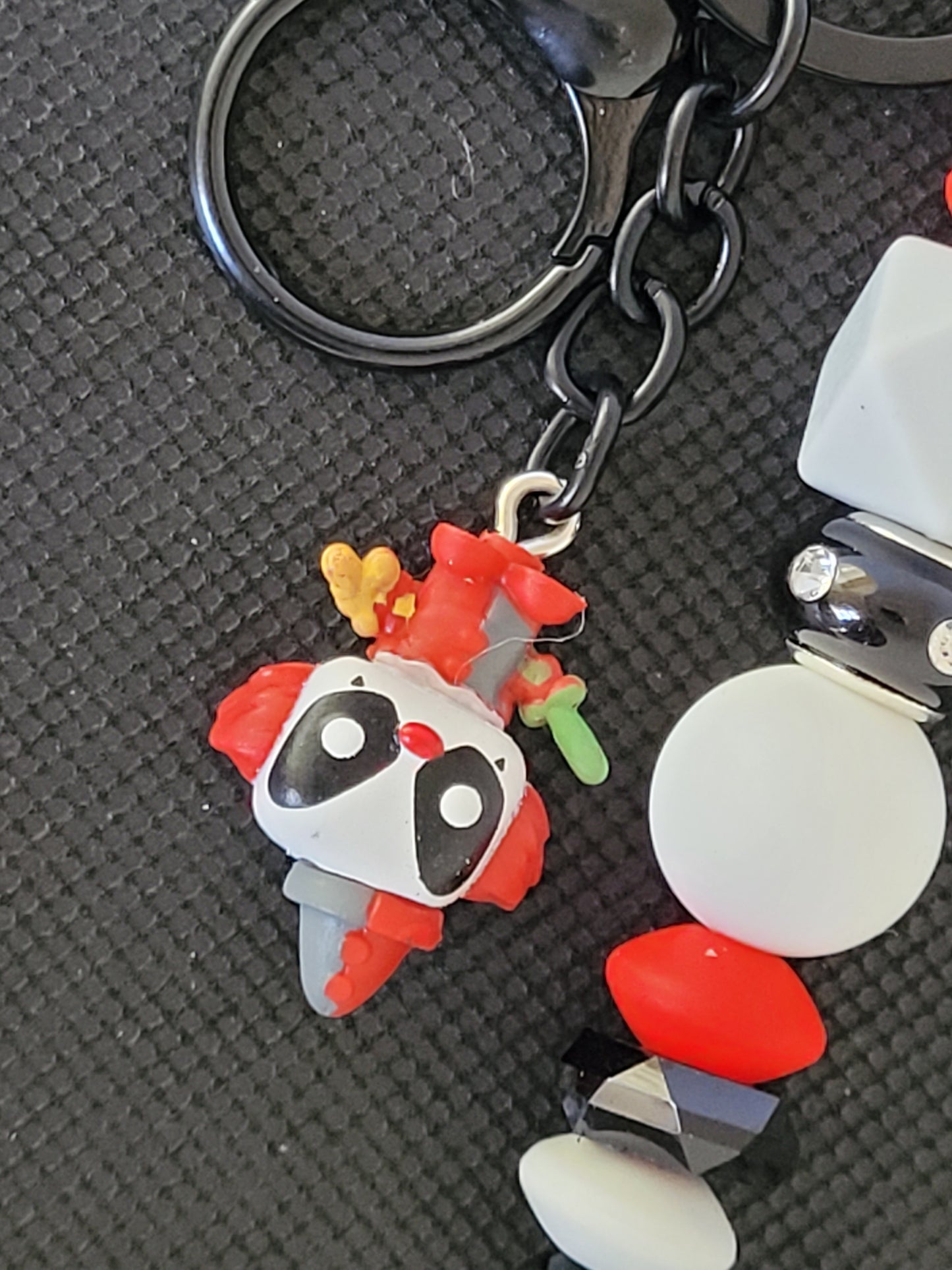 Clown Deadpool Bitty Pop beaded keychain