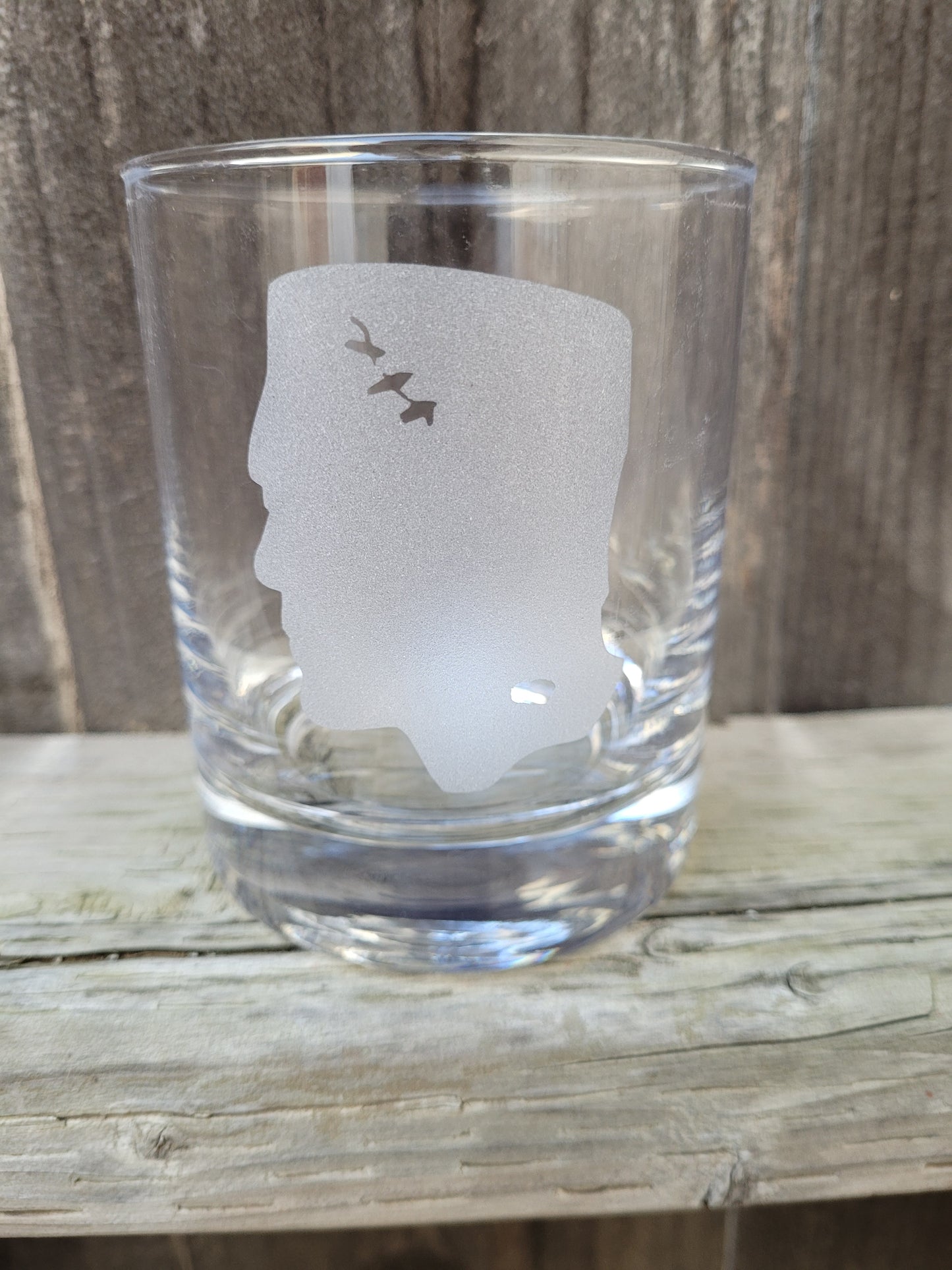 Frankenstein's Monster(silhouette) rocks glass - made to order
