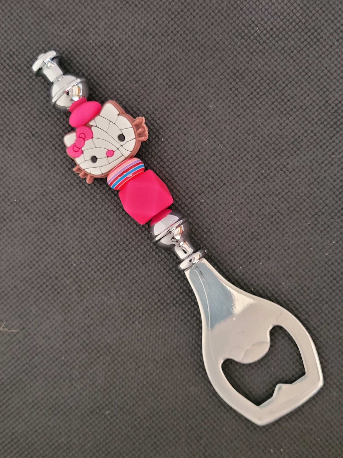 Hello kitty (face) beaded bottle opener