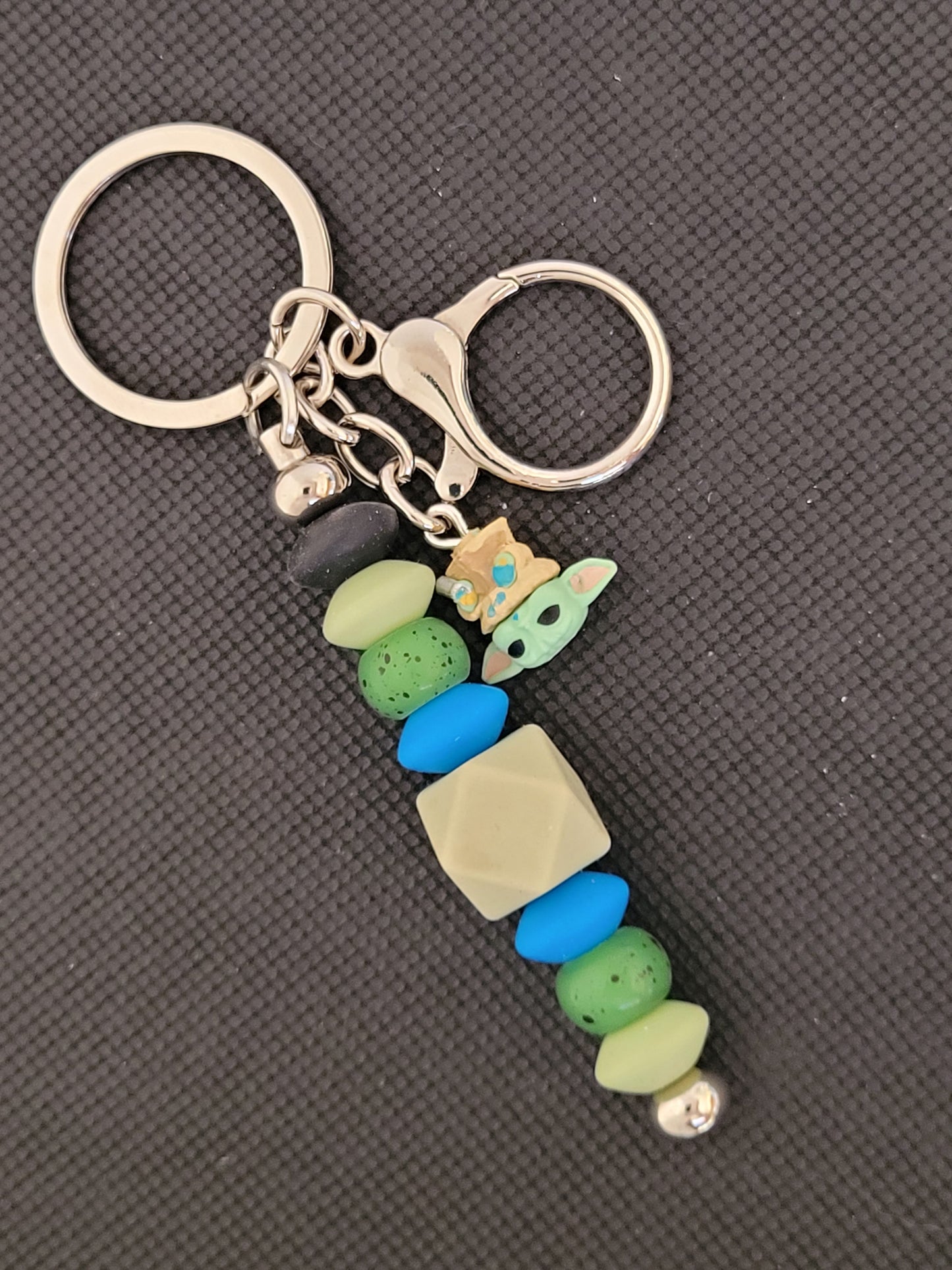 Grogu bitty pop beaded keychain