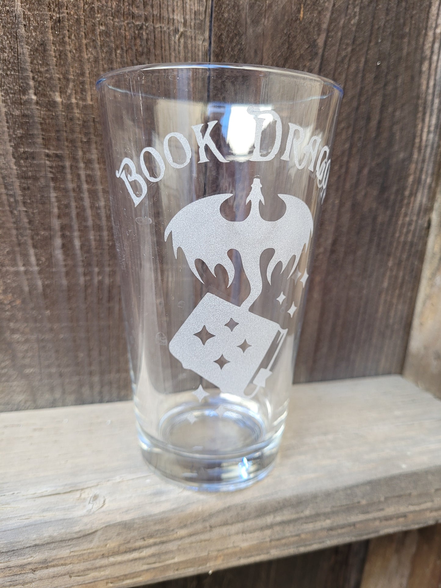 Book Dragon Pint Glass - Made to Order