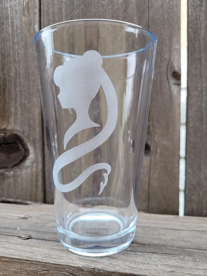 Sailor Moon Silhouette Pint Glass - Made to Order