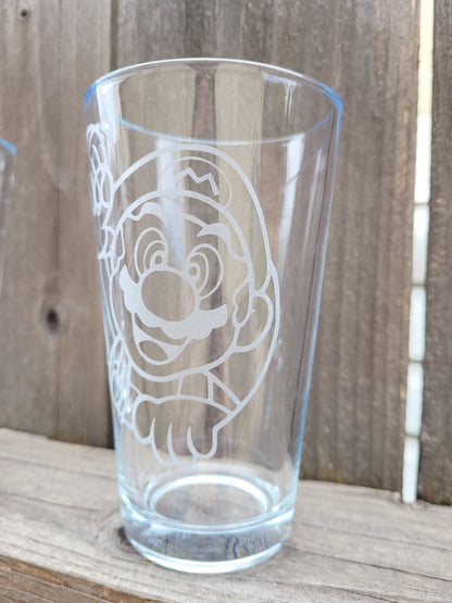 Mario Pint Glass - Made to Order