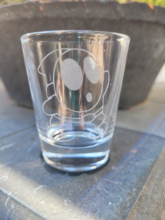 Shy Guy (right) Shot Glass - Made to Order