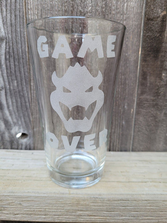 Game Over (Bowser) Pint Glass - Made to Order