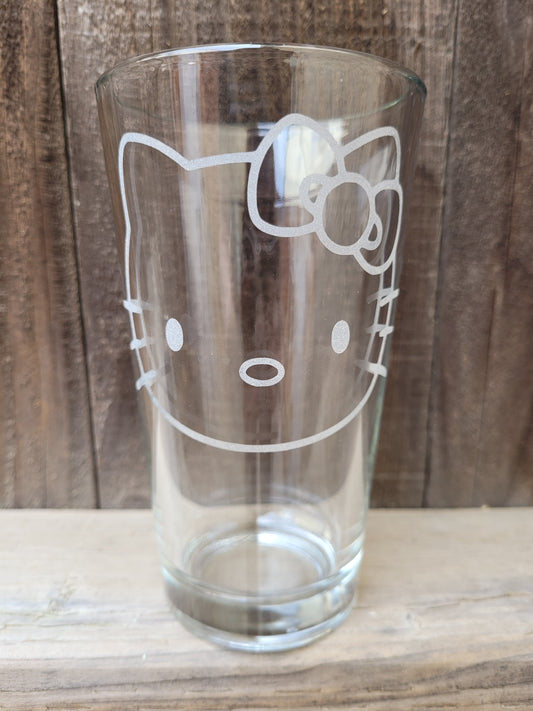 Hello Kitty (Face) Pint Glass - Made to Order