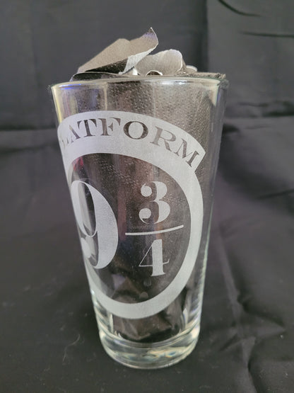 Platform 9 and 3/4 Pint Glass - Made to Order