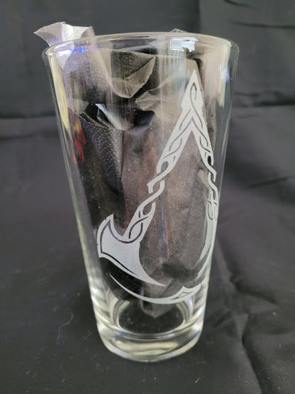 Assassin's Creed Valhalla Logo Pint Glass - Made to order