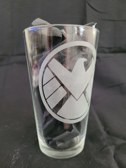 Agents of Shield Logo Pint Glass - Made to Order