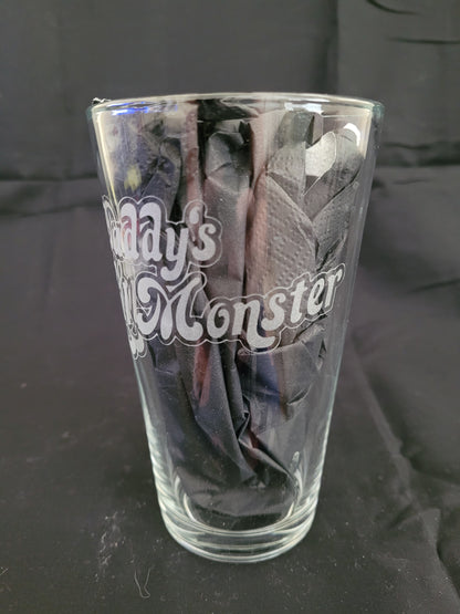 Daddy's lil monster Harley Quinn Pint Glass - Made to Order