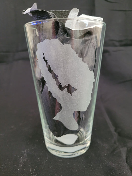 The Bride of Frankenstein (silhoutte) Pint Glass - Made to Order