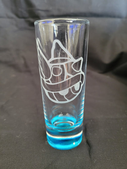Blue shell Mario (blue) 2 oz Shot Glass