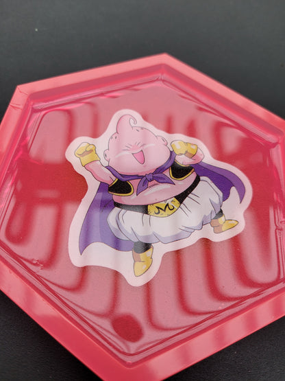 Majin Boo DBZ hexagon resin coaster