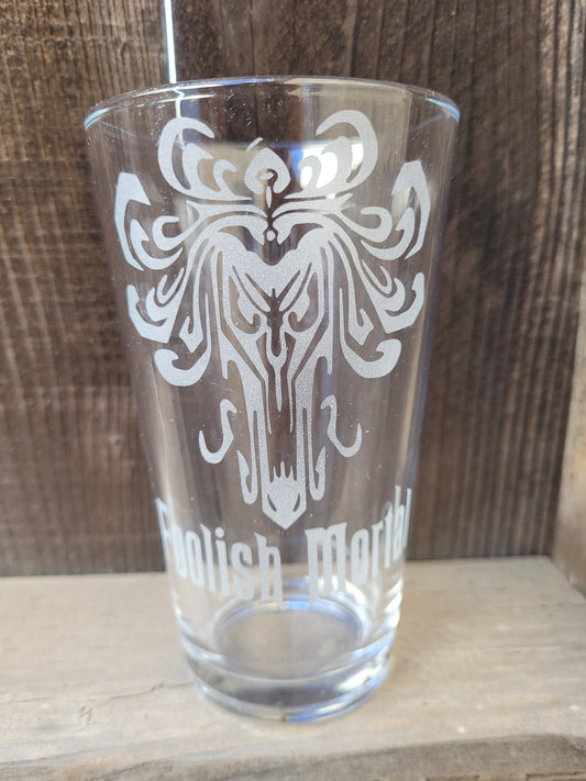 Foolish Mortal Wallpaper Pint Glass - Made to Order